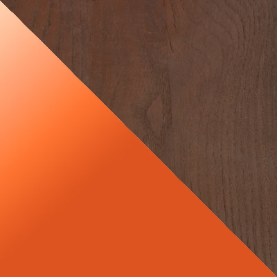 Темное дерево / Оранжевый глянцевый, металл